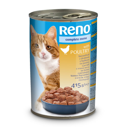 RENO konzerva pro kočky kousky kuřecí 415g