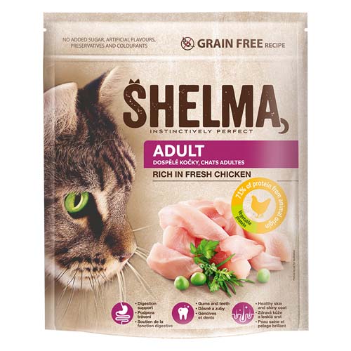 SHELMA Freshmeat Adult 750g kuřecí granule pro kočky