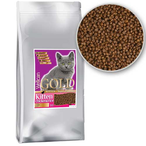 WELLCAN GOLD CAT KITTEN 34/22 10kg speciální receptura pro koťata a rostoucí kočky