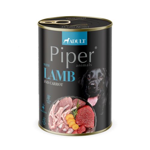 PIPER ADULT 400g konzerva pro dospělé psy jehně, mrkev a hnědá rýže