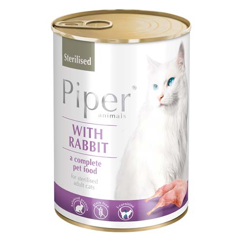 PIPER CAT STERILISED 400g králík konzerva pro sterilizované kočky