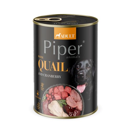 PIPER ADULT 400g konzerva pro dospělé psy s křepelkou