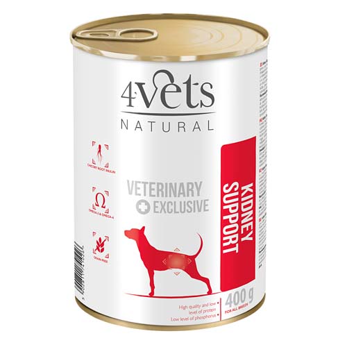 4Vets NATURAL VETERINARY EXCLUSIVE KIDNEY SUPPORT 400g pro psy při onemocnění ledvin