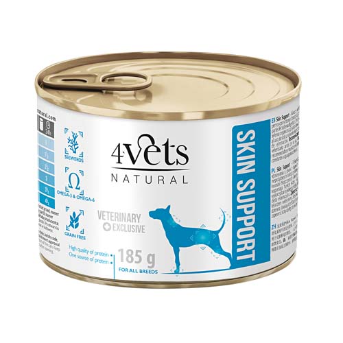 4Vets NATURAL VETERINARY EXCLUSIVE SKIN SUPPORT 185g pro psy při onemocněních kůže