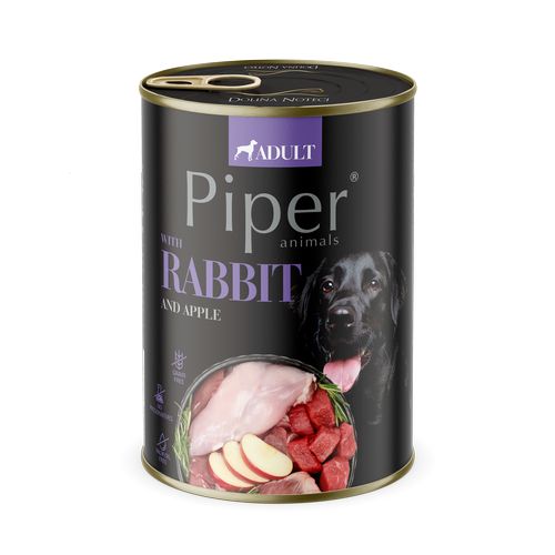 PIPER ADULT 400g konzerva pro dospělé psy králíkem