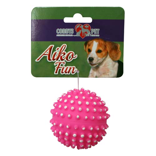 COBBYS PET AIKO FUN Míč s bodlinami 6,5cm gumová hračka pro psy