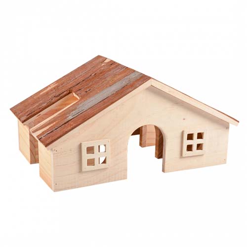 DUVO+ Domeček dřevěný pro drobné hlodavce   22x18x15cm