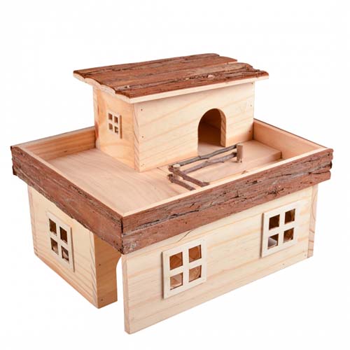 DUVO+ Domeček dřevěný pro drobné hlodavce 31x25x24cm