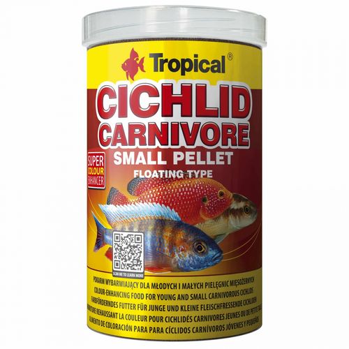 TROPICAL Cichlid Carnivore Small Pellet 1000ml/360g krmivo pro cichlidy