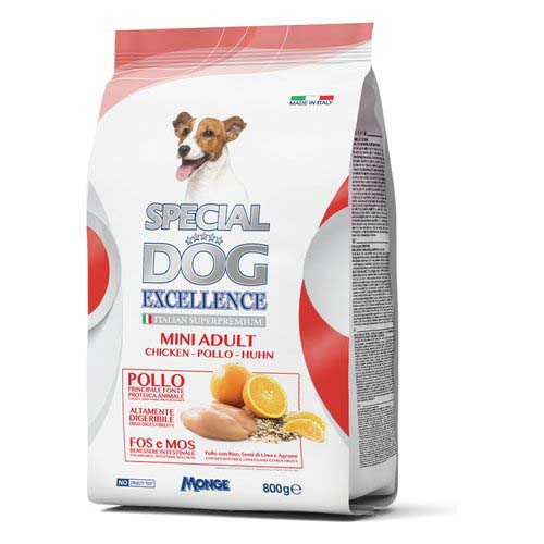 MONGE SPECIAL DOG EXCELLENCE MINI ADULT Chicken 800g 30/18 superprémiové krmivo pro dospělé psy