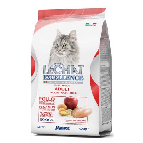 MONGE LECHAT EXCELLENCE ADULT Chicken 400g 33/14 superprémiové krmivo pro kočky
