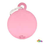 MF BIG ROUND ALUMINUM PINK 3,93x3,17 cm gravírovateľný přívěsek