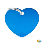 MF BIG HEART ALUMINUM BLUE 3,1x3,76 cm gravírovateľný přívěsek