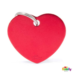 MF BIG HEART ALUMINUM RED 3,1x3,76 cm gravírovateľný přívěsek