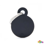 MF SMALL ROUND ALUMINUM BLACK 2,85x2,15 cm gravírovateľný přívěsek