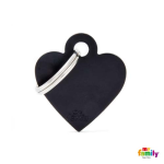 MF SMALL HEART ALUMINUM BLACK 2,8x2,5cm gravírovateľný přívěsek