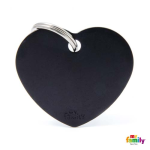 MF BIG HEART ALUMINUM BLACK 3,1x3,76 cm gravírovateľný přívěsek