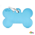 MF BIG BONE ALUMINUM LIGHT BLUE 2,5x3,8 cm gravírovateľný přívěsek