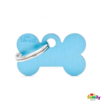 MF SMALL BONE ALUMINUM LIGHT BLUE 1,9x3 cm gravírovateľný přívěsek