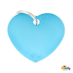 MF BIG HEART ALUMINUM LIGHT BLUE 3,1x3,76 cm gravírovateľný přívěsek