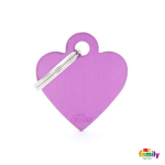 MF SMALL HEART ALUMINUM PURPLE 2,8x2,5cm gravírovateľný přívěsek