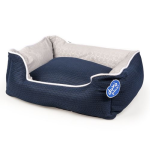 DUVO+ Komfortní obdélníkový pelíšek pro psy  S - 60x45x20cm - modrý/šedý