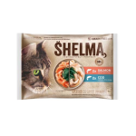 SHELMA kapsička kočka Grain Free losos-třeska 4x85g v omáčce