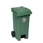 STEFANPLAST Mobilní odpadkový koš s pedálem 120l - 55x50x95cm / zelený