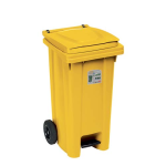 STEFANPLAST Mobilní odpadkový koš s pedálem 120l - 55x50x95cm / žlutý
