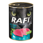 RAFI Cat Sterilized Grain Free - Bezlepková konzerva s tuňákem pro sterilizované kočky 400g - konzerva