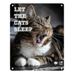 EBI D&D I LOVE HAPPY CATS kovová tabulka: ,,Let the cats sleep