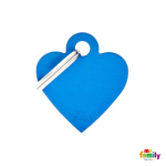 MF SMALL HEART ALUMINUM BLUE 2,8x2,5cm gravírovateľný přívěsek