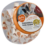 DUVO+ Meat! Měkké kuřecí a treskovité sushi pro psy v dóze 500g