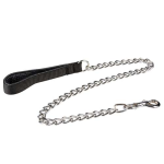 DUVO+ Řetězové vodítko s černým nylonovým držadlem 50cm/4mm