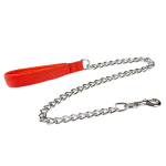 DUVO+ Řetězové vodítko s červeným nylonovým držadlem 50cm/4mm