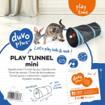 DUVO+ Hrací tunel pro kočky s míčem a zvonkem 50x25cm -modročierny