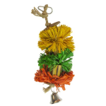 DUVO+ Závěsná barevná hračka z rafie, bambusu a kokosu pro exoty S 24,1x6,4x6,4cm