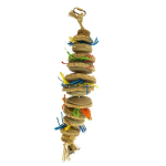 DUVO+ Závěsná barevná hračka ze sisalu, kartonu a kokosu pro exoty  L 36,8x8,9x8,9cm
