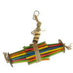 DUVO+ Závěsná barevná hračka s kukuřičnými listy a kokosem pro exoty 19x22,9x6cm