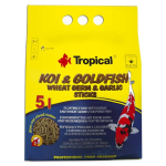 TROPICAL Koi&Goldfish Wheat Germ&Garlic Sticks 5l/400g plovoucí krmivo pro jezírkové ryby