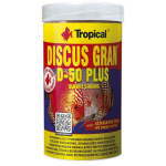 TROPICAL Discus Gran D-50 Plus 250ml + 20% 110g+22g=132g vybarvení podporující granulát pro všechny druhy Discusů