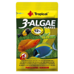 TROPICAL 3-Algae Flakes 12g krmivo s řasami pro sladkovodní  a mořské ryby