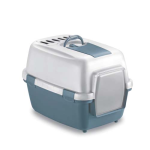 STEFANPLAST WivaCat Praktická krytá kočičí toaleta s filtrem a lopatkou bílá/modrá 55x40x40cm